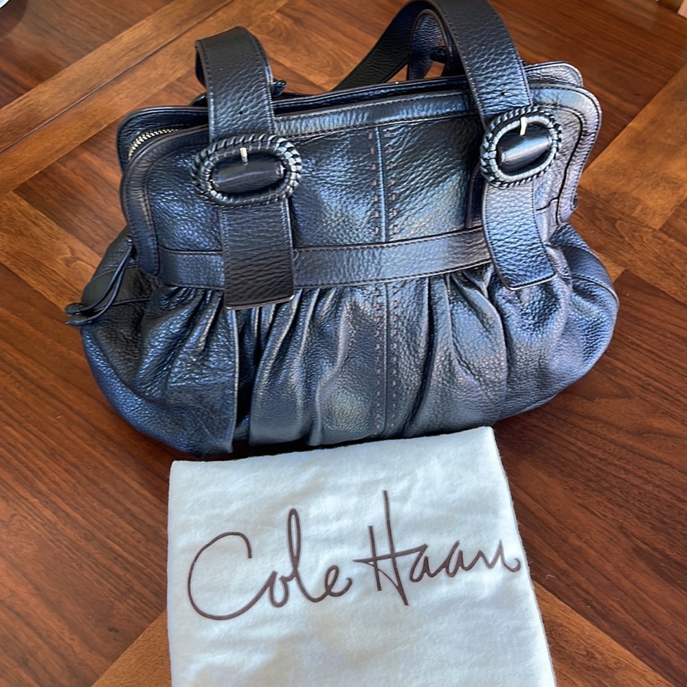 COLE HAAN BUTTERY SOFT BLACK LEATHER HANDBAG
